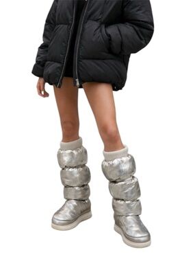 Rare UGG Classic Maxi Ultra Tall silver metallic puffer boots size EU36/US 5